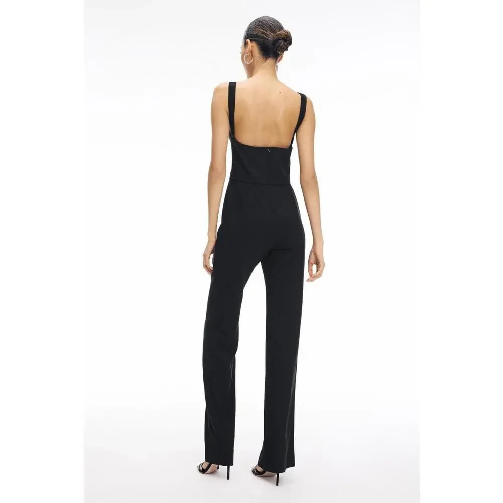 Black Halo Black Zorach Jumpsuit Size 0 with Minor Discoloration - Picture 2 of 8